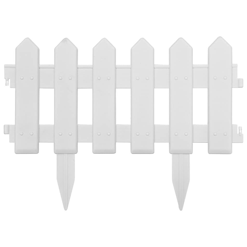 Lawn Edgings 25 pcs White 10 m PP