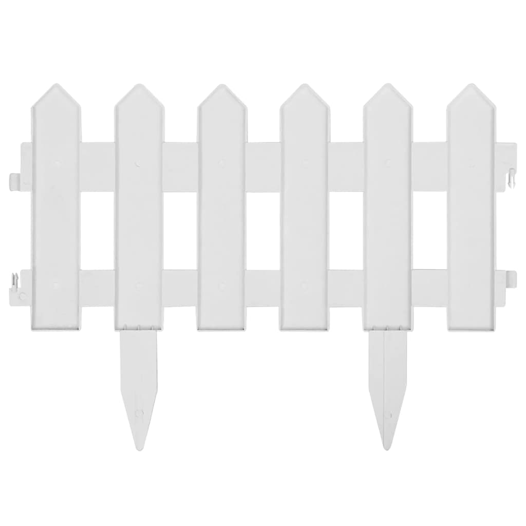 Lawn Edgings 25 pcs White 10 m PP