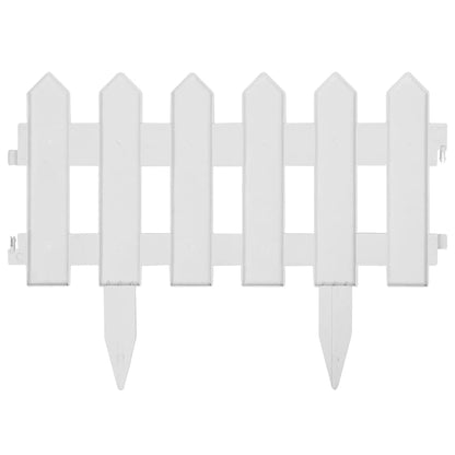 Lawn Edgings 25 pcs White 10 m PP