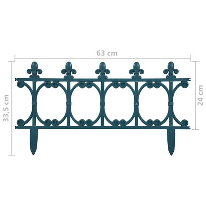 Lawn Edgings 16 pcs Green 10 m PP