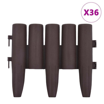 Lawn Edgings 36 pcs Brown 393.7" PP