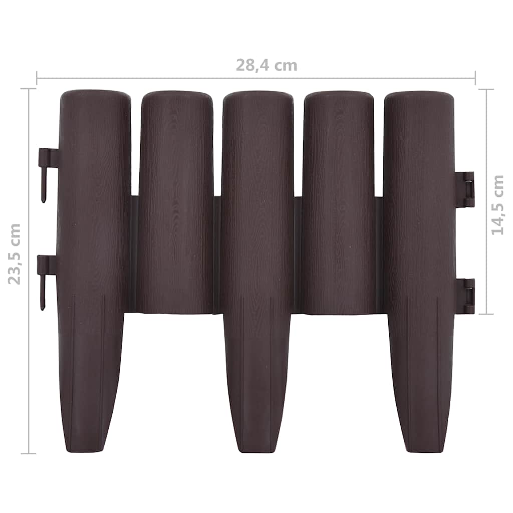 Lawn Edgings 36 pcs Brown 393.7" PP