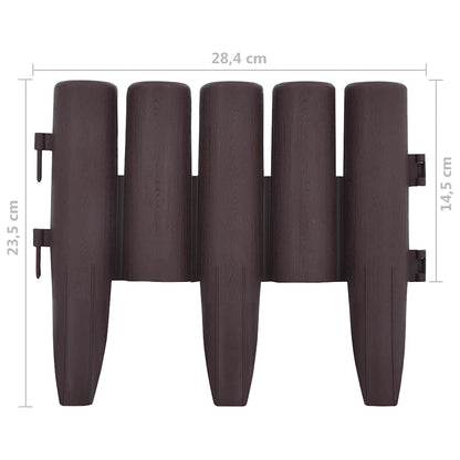 Lawn Edgings 36 pcs Brown 393.7" PP