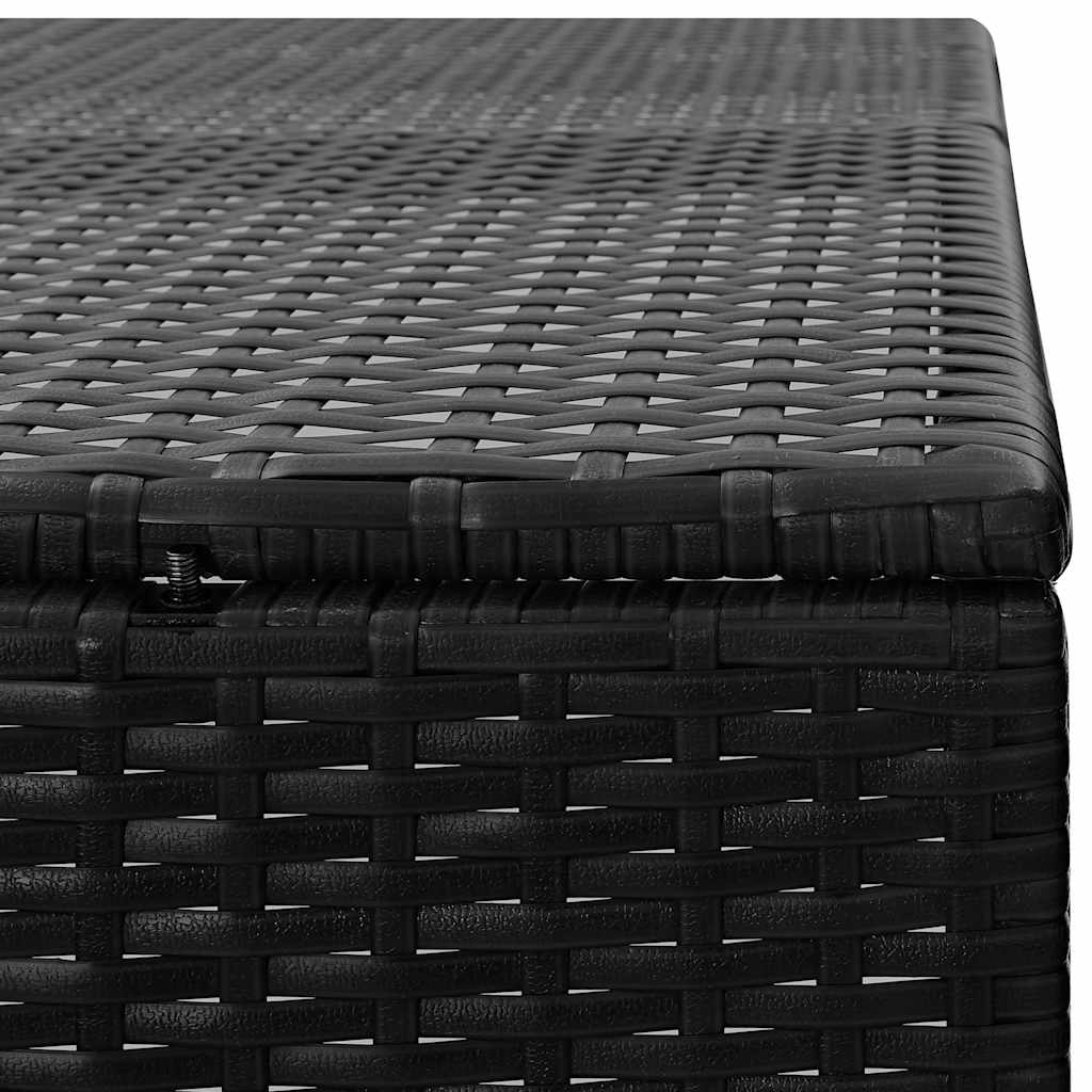 46734 vidaXL Triple Wheelie Bin Shed Black 229x78x120 cm Poly Rattan