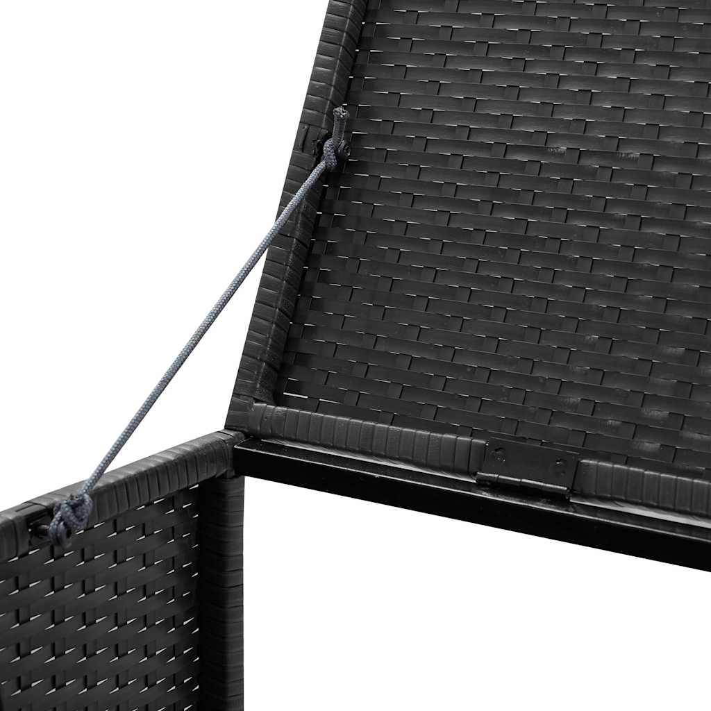 46734 vidaXL Triple Wheelie Bin Shed Black 229x78x120 cm Poly Rattan