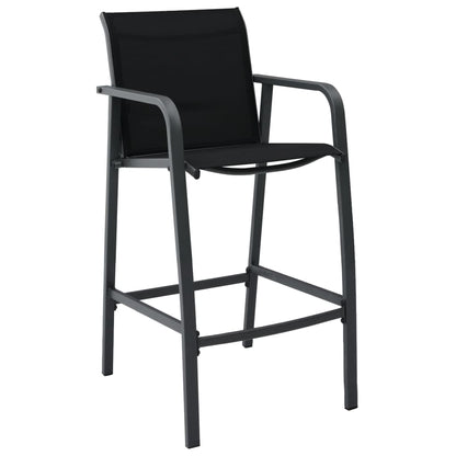 Garden Bar Chair | Set of 4 | Black | Textilene, Steel | Standard