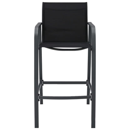 Garden Bar Chair | Set of 4 | Black | Textilene, Steel | Standard