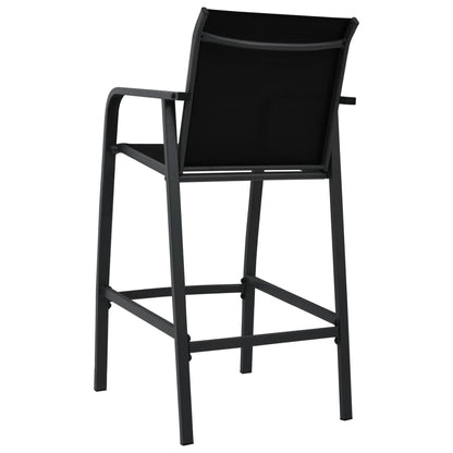 Garden Bar Chair | Set of 4 | Black | Textilene, Steel | Standard