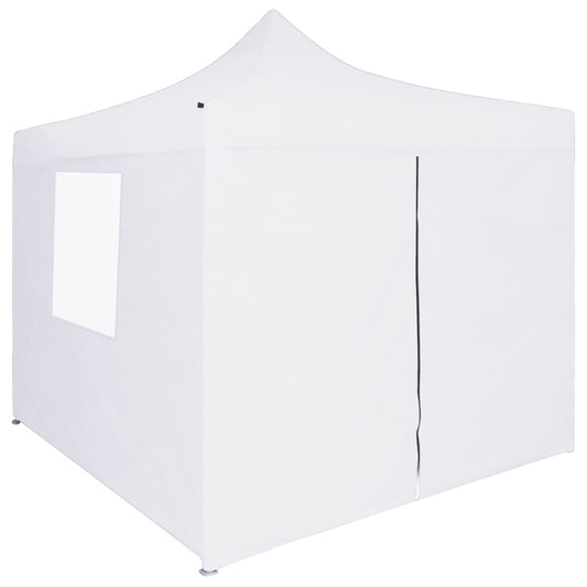 Professional Folding Party Tent with 4 Sidewalls 3x3 m Steel White
