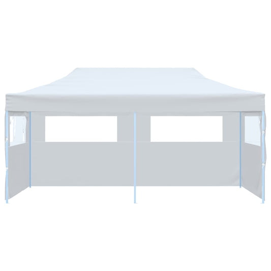 Folding Pop-up Partytent with Sidewalls 3x6 m Steel White