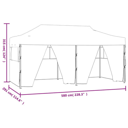 Professional Folding Party Tent with 4 Sidewalls 3x6 m Steel White