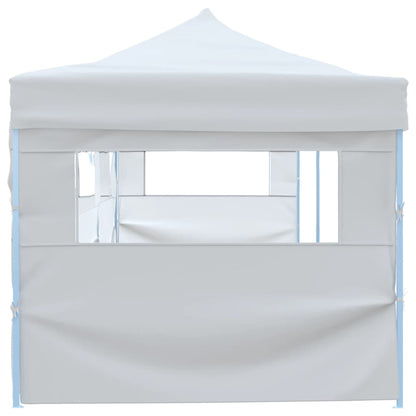 Folding Pop-up Party Tent with 5 Sidewalls 3x9 m White