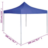 Professional Folding Party Tent 2x2 m Steel Blue