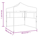 Professional Folding Party Tent with 2 Sidewalls 2x2 m Steel Blue