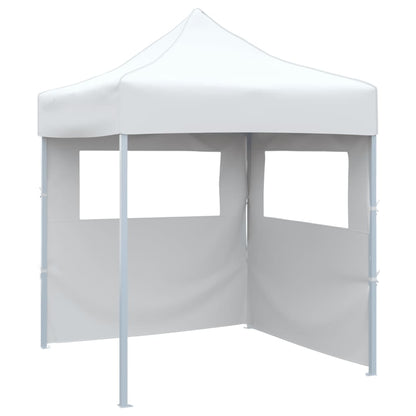 48887 vidaXL Professional Folding Party Tent with 2 Sidewalls 2x2 m Steel White