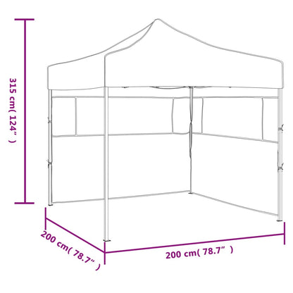 48887 vidaXL Professional Folding Party Tent with 2 Sidewalls 2x2 m Steel White