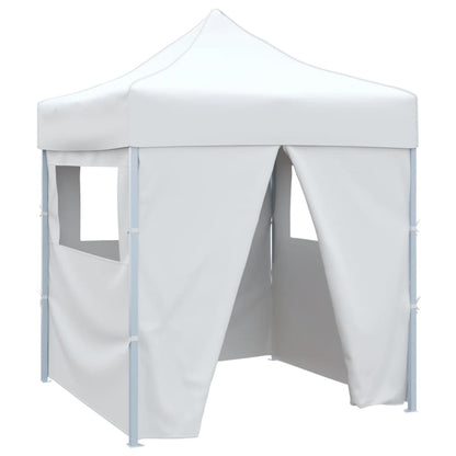 48888 vidaXL Professional Folding Party Tent with 4 Sidewalls 2x2 m Steel White