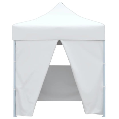 48888 vidaXL Professional Folding Party Tent with 4 Sidewalls 2x2 m Steel White