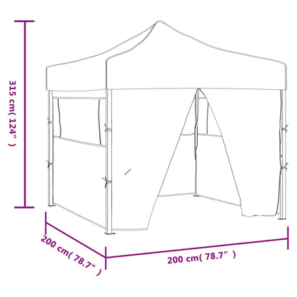 48888 vidaXL Professional Folding Party Tent with 4 Sidewalls 2x2 m Steel White