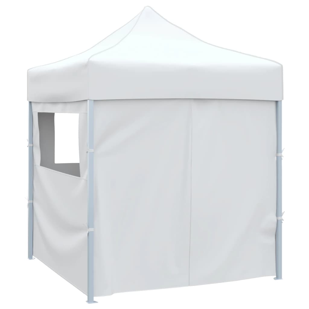 48888 vidaXL Professional Folding Party Tent with 4 Sidewalls 2x2 m Steel White
