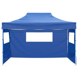 Professional Folding Party Tent with 3 Sidewalls 3x4 m Steel Blue