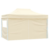 Professional Folding Party Tent with 4 Sidewalls 3x4 m Steel Cream