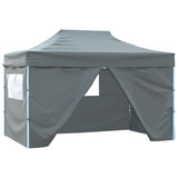 Professional Folding Party Tent with 4 Sidewalls 3x4 m Steel Anthracite