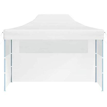 Professional Folding Party Tent with 3 Sidewalls 280x410x315 cm Steel White