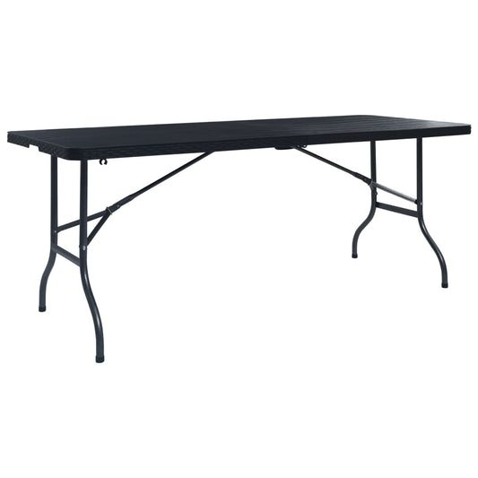 Folding Camping Table | Black | HDPE, Powder-coated steel | Large