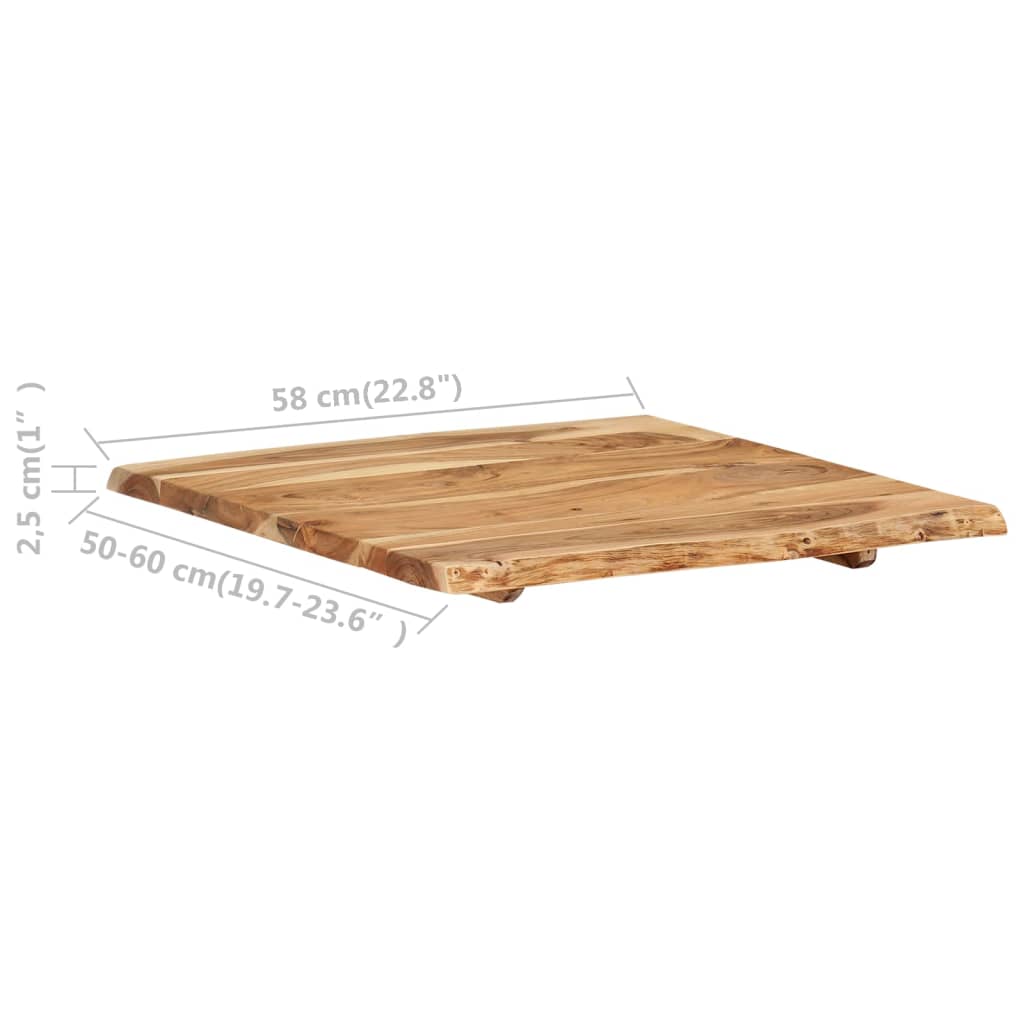 Table Top | Natural Acacia | Solid Acacia wood | 58x | Durable