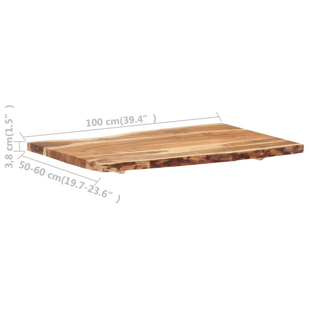 Table Top Solid Acacia Wood 39.4"x(19.7"-23.6")x1.5