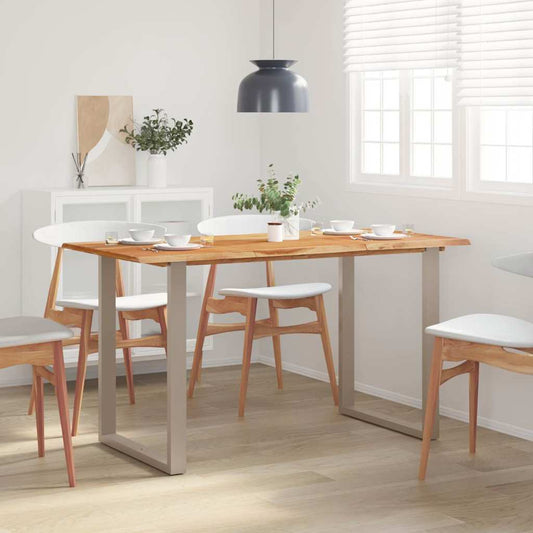 Dining Table | Natural Wood | Solid Acacia wood, Powder-coated steel