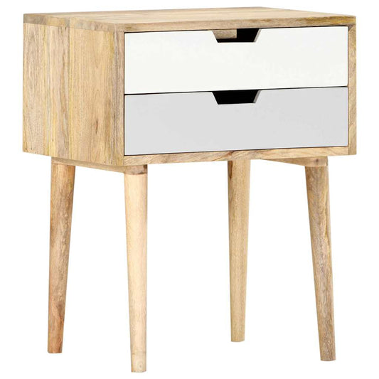 Bedside Cabinet | Brown and Multicolour | Solid Mango Wood