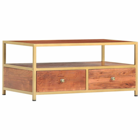 Coffee Table | Honey Brown | Solid Acacia Wood, Steel | Medium