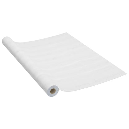 Self-adhesive Furniture Film White Wood 196.9"x35.4" PVC