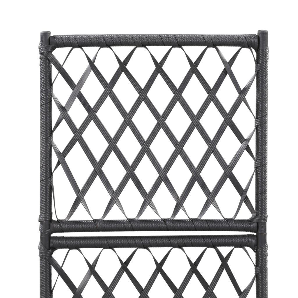 46930 vidaXL Trellis Raised Bed with 1 Pot 30x30x107 cm Poly Rattan Black