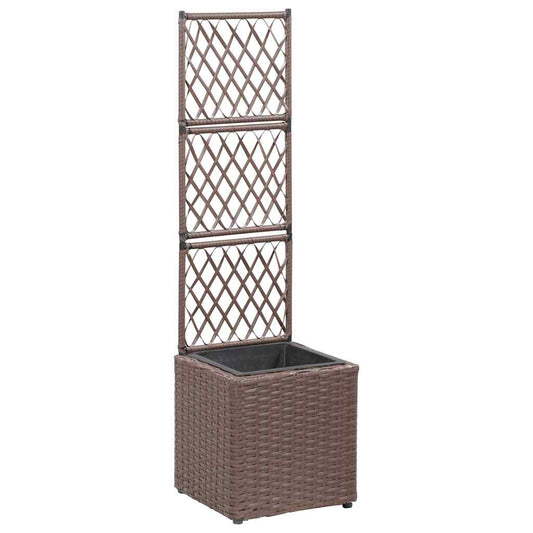 Raised Bed | Brown | Poly rattan, plastic | 30x30 cm | Planters | Planter