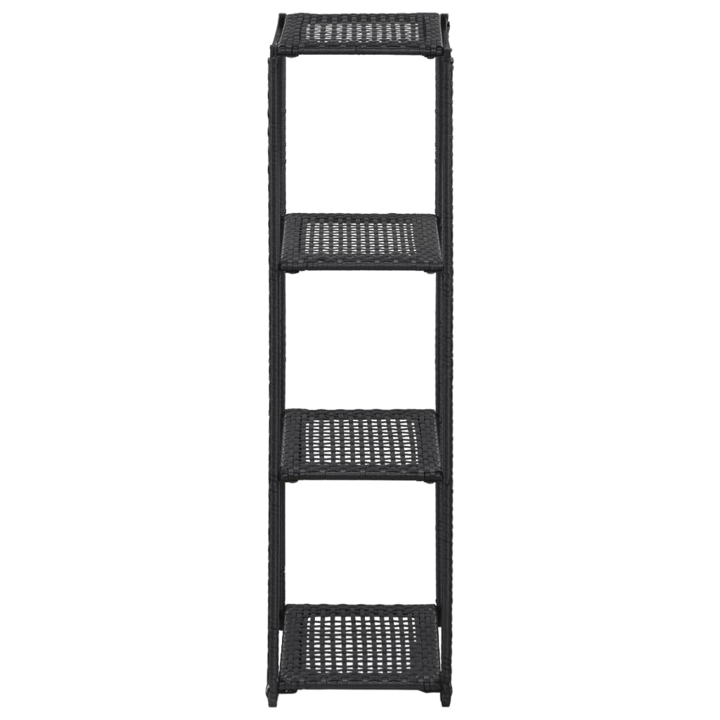 46974 vidaXL Storage Shelf Black 30x30x120 cm Poly Rattan