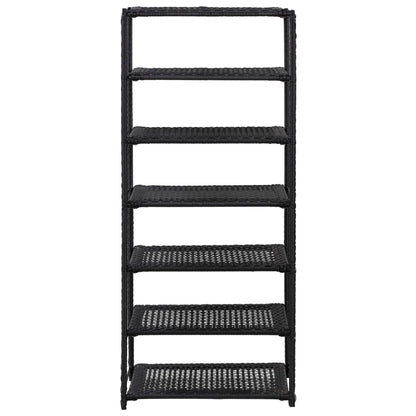 Shoe Rack Black 50x30x120 cm Poly Rattan