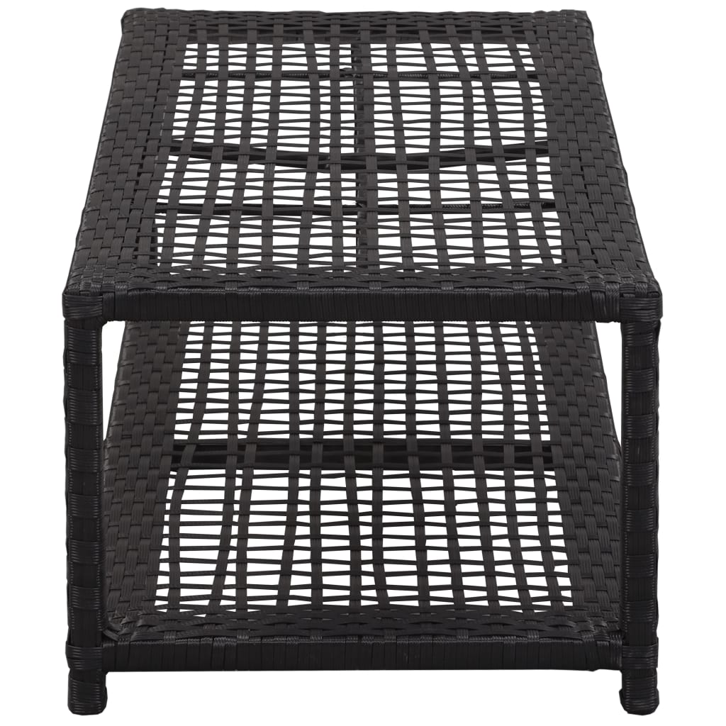 Shoe Bench Black 31.5"x15.7"x11.8" Poly Rattan