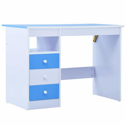 287446 vidaXL Children Drawing Study Desk Tiltable Blue and White