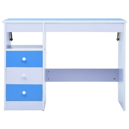 287446 vidaXL Children Drawing Study Desk Tiltable Blue and White