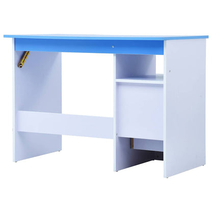 287446 vidaXL Children Drawing Study Desk Tiltable Blue and White