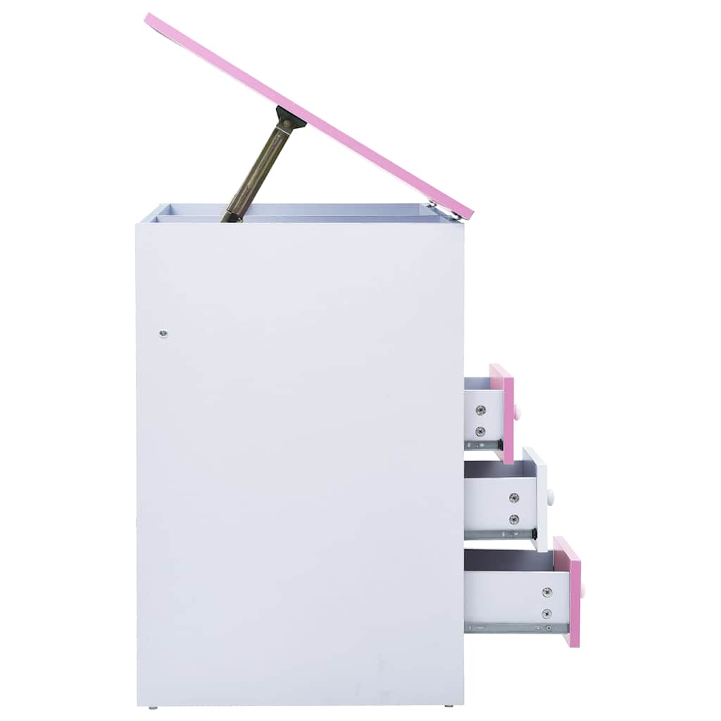 287447 vidaXL Children Drawing Study Desk Tiltable Pink and White