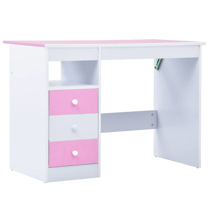 287447 vidaXL Children Drawing Study Desk Tiltable Pink and White