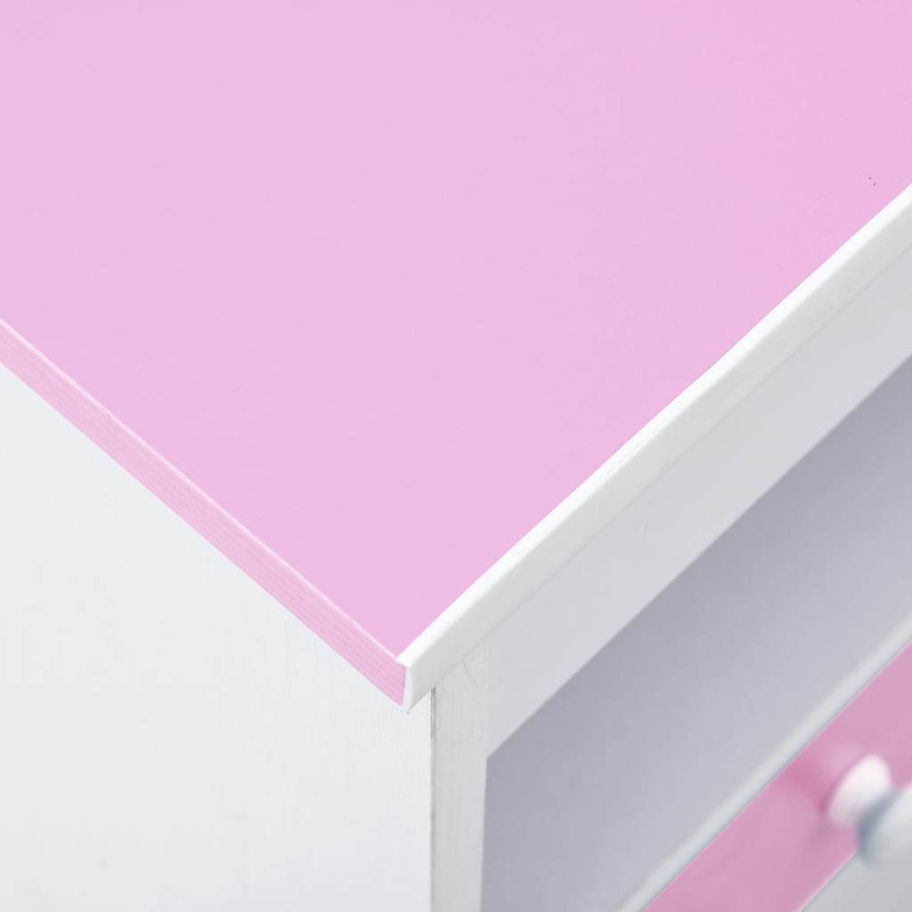 287447 vidaXL Children Drawing Study Desk Tiltable Pink and White