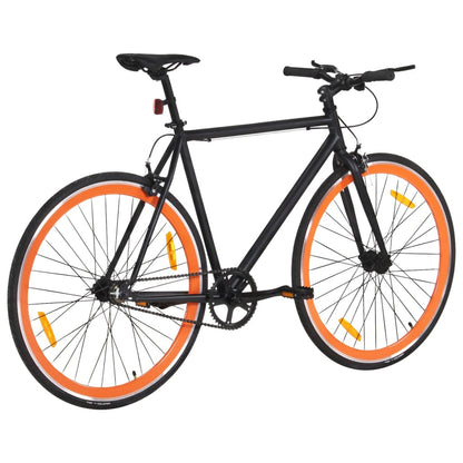 Fixed Gear Bike Black and Orange 700c 51 cm