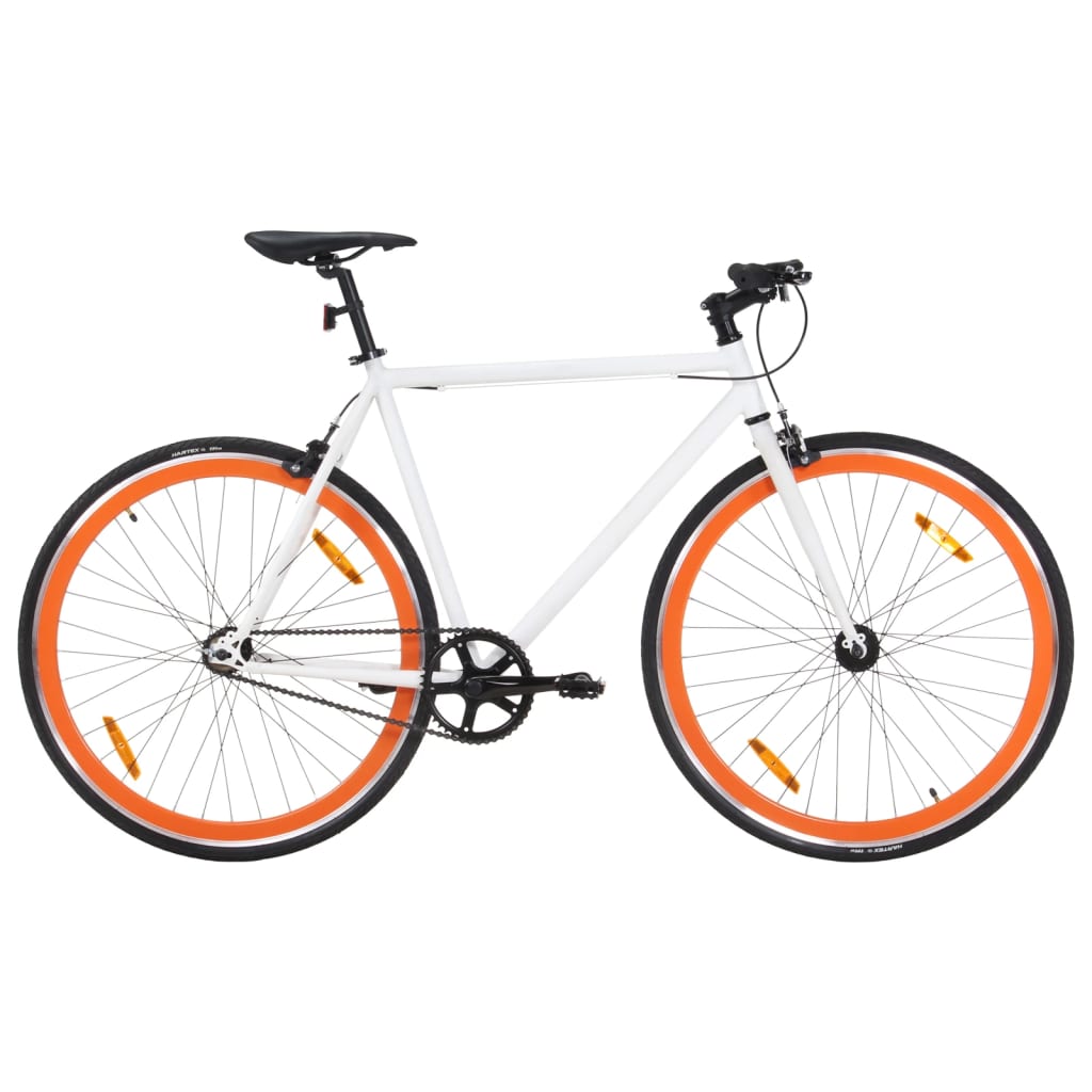 Fixed Gear Bike White and Orange 700c 51 cm