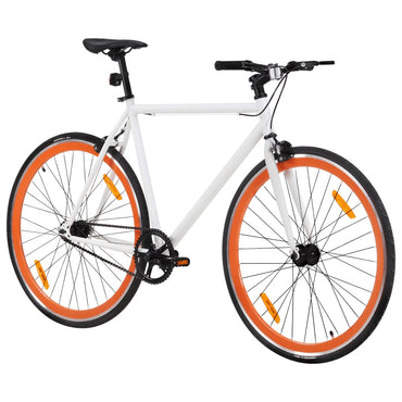 Fixed Gear Bike White and Orange 700c 51 cm