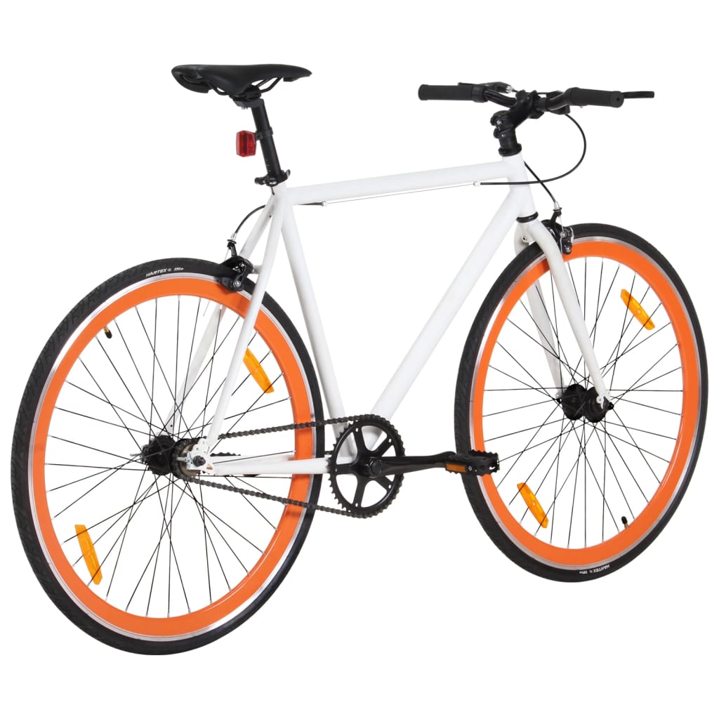 Fixed Gear Bike White and Orange 700c 51 cm